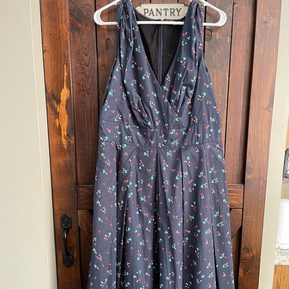 eShakti Fit and Flare ladybug dress L 14 - Picture 1 of 6